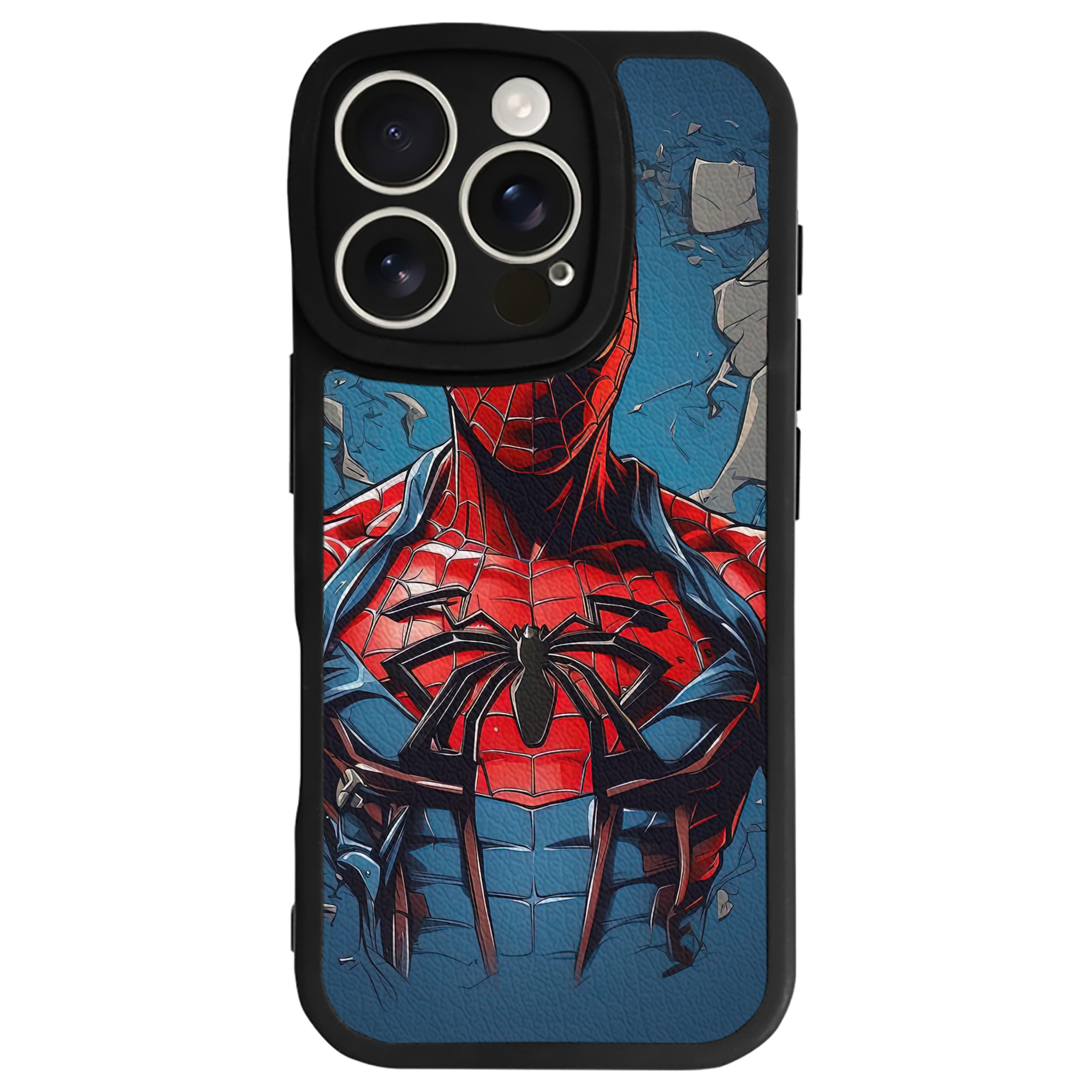 （画像用） Spider Man スパイダーマン 【iPhone 16シリーズ対応】シリコンスマホケース（レザー調） 材質：シリコン